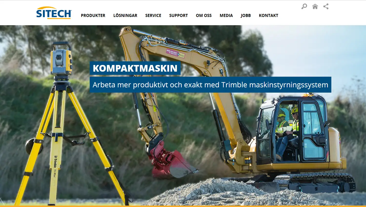 Projekt 11 Kampanjbild för kompaktmaskin med Trimble maskinstyrning
