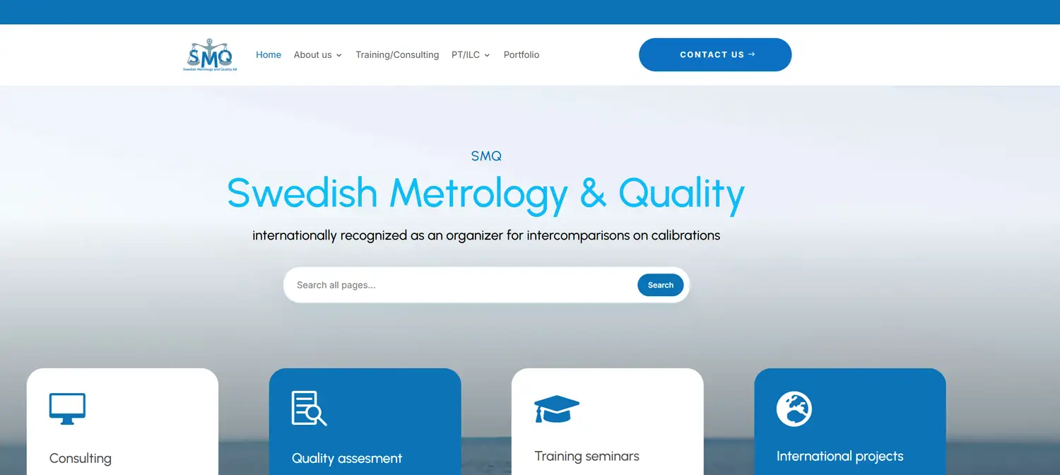Tjänster 1 Startsidan för Swedish Metrology and Quality