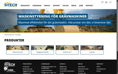 Sk&auml;rmbild fr&aring;n webbplatsen f&ouml;r SITECH Sverige