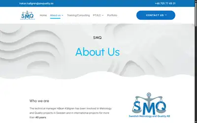 Sk&auml;rmbild fr&aring;n webbplatsen f&ouml;r Swedish Metrology & Quality